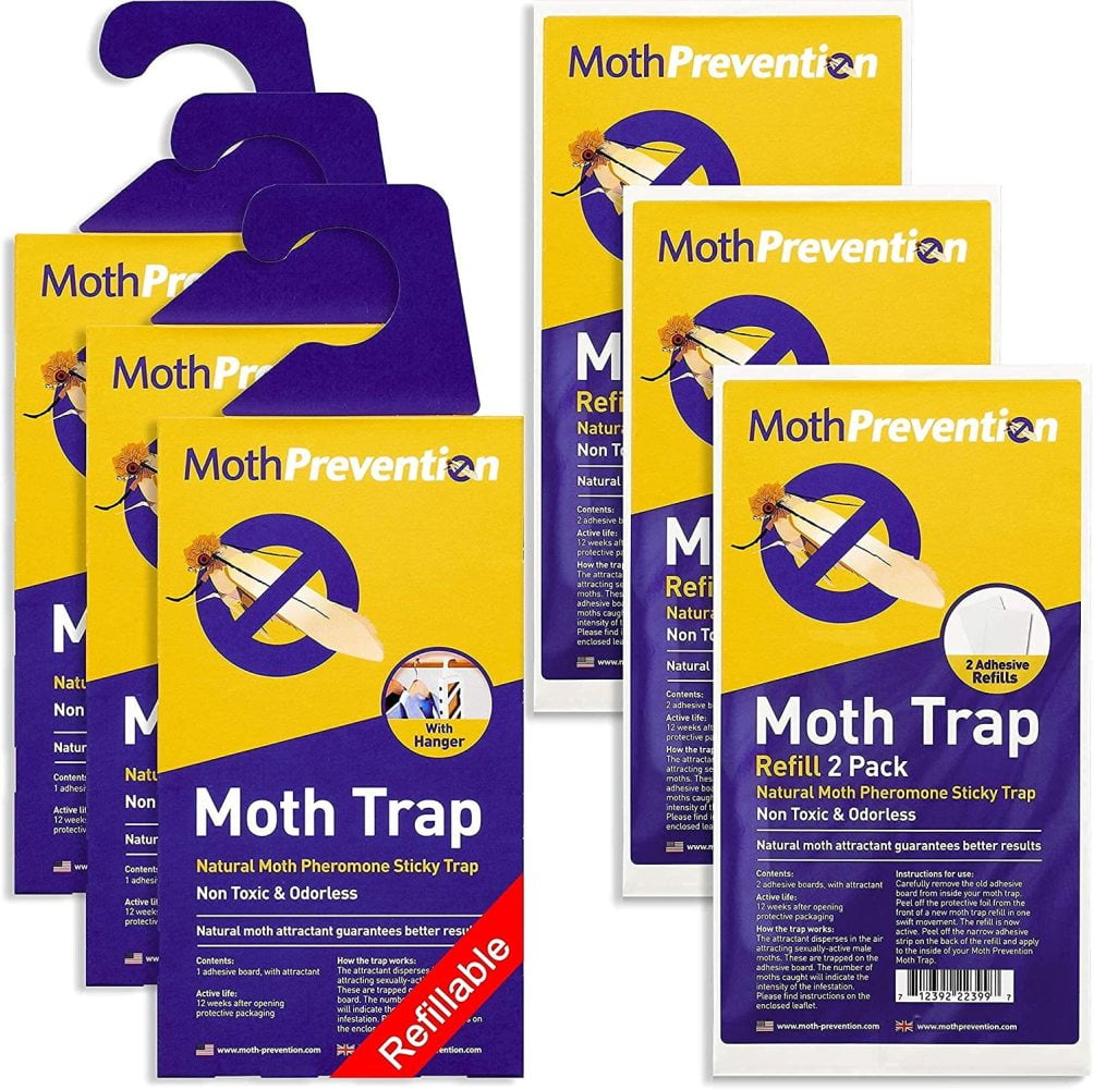 Powerful Moth Traps for Clothes Moths Including Refills for 9 Months