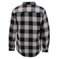 thumbnail image 2 of Men’s Premium Cotton Button Up Long Sleeve Plaid Comfortable Flannel Shirt (#5 - White/Black, L), 2 of 3