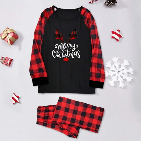 

EQWLJWE Christmas Men Dad Printed Blouse Tops+Pants Family Matching Pajamas Set Christmas Pajamas for Family Holiday Clearance