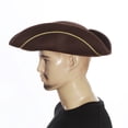 thumbnail image 5 of Jiibva Pirate Hat for Adult, Colonial Style Tricorn Hat, Pirate Cap Fancy Dress Medieval Accessory Captain Props for Pirate Theme Party Halloween Party, 5 of 7