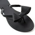 thumbnail image 3 of Women Jelly flip Flop Bow Sandals-Beach Flat Rivets Rain Ankle Strap Thong Black, 3 of 5