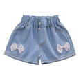 thumbnail image 4 of Wxirdiow Girls Jean Shorts Toddler Girl's Cute Graphic Print Denim Shorts Elastic Waist Raw Hem Jean Shorts Light Pink Size,3-4 Years, 4 of 9