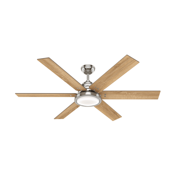 Hunter 60 Warrant Brushed Nickel Ceiling Fan With Light Kit And Wall Control Com Hunter 60 Warrant Brushed Nickel, 70 Inch Ceiling Fan With Light