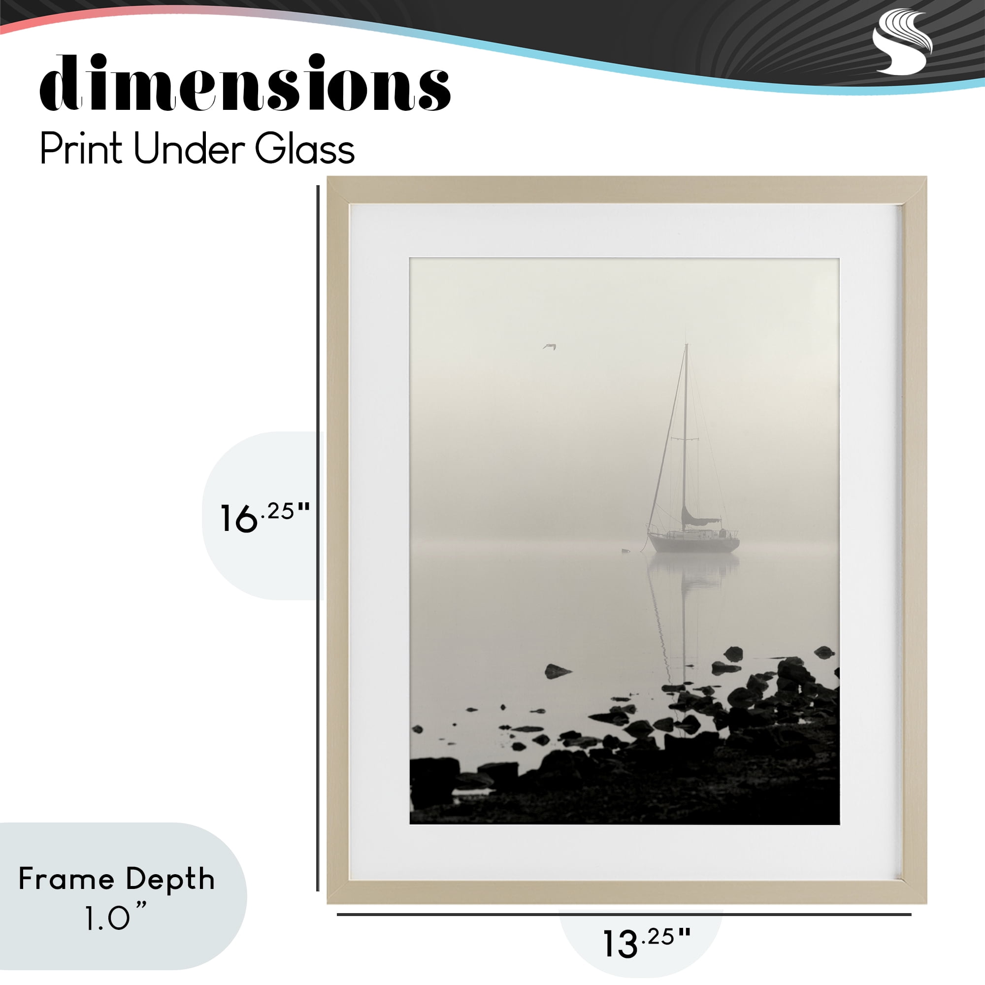 Stupell Industries Moored In Fog Birch Framed Print Under Glass, design by Nicholas Bell