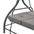 thumbnail image 2 of Elia Navy Blue 3-Seat Metal Frame Convertible Patio Swing with Canopy, 2 of 5