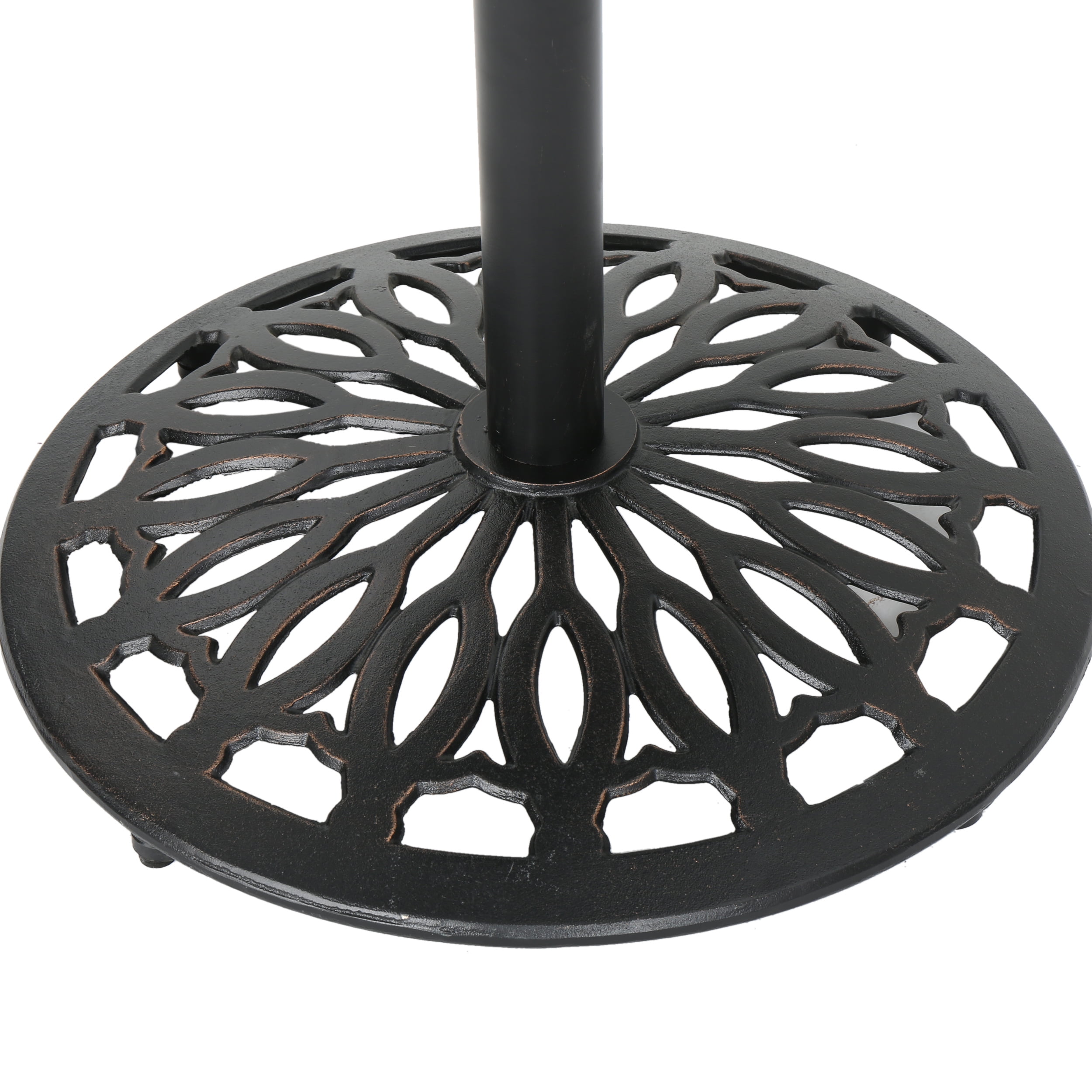 Outdoor Cast Aluminum Round Bar Table 35 Inch, Stable Height Desktop for Patio Garden, Bronze
