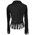 thumbnail image 5 of DHFJKG Jackets For Women Suede Tassels Cowgirl Cropped Jacket Slim Fit Lapel Long Sleeve Autumn Winter Stylish Outerwear, 5 of 5