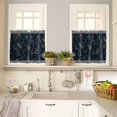 thumbnail image 2 of Blue Flowers Kitchen Curtains and Valances Set, Rod Pocket Curtains Tier Farmhouse Window Curtains 36 Inch Length, Spring Botanical Floral Leaves Stripes 3 Piece Kitchen Curtains Set, 2 of 6