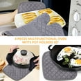 thumbnail image 7 of SUGARDAY Silicone Pot Holders Heat-Resistant Oven Mitts Hot Pads for Kitchen Baking Cooking Non-Slip Gloves Grey 4pcs, 7 of 7
