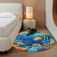 thumbnail image 3 of Ocean Coral Fish Round Area Rug 4 FT, Non Slip Indoor Outdoor Rug, Colorful Underwater World Seagrass Washable Soft Circular Carpet Non-Shedding Floor Mat for Coffee Table Nursery Foyer Balcony, 3 of 8