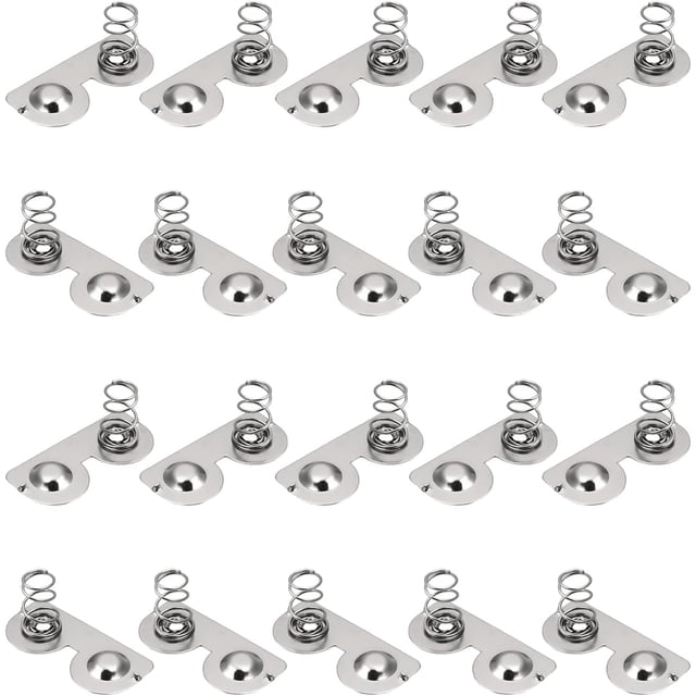 Fielect 50Pcs AA Battery Spring Plate AA Battery Positive Negative Conversion Spring Contact Nickeling Plate 26.5mmx12mm