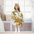 thumbnail image 7 of FORMRS Wearable Blanket Hoodie with Sleeves for Kids Cozy Flannel Sweatshirt, Oranges Watercolor, 7 of 7