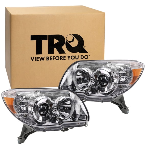 TRQ Headlight Assembly Set TO2502164 TO2503164 Fits 2006-2009 Toyota 4Runner