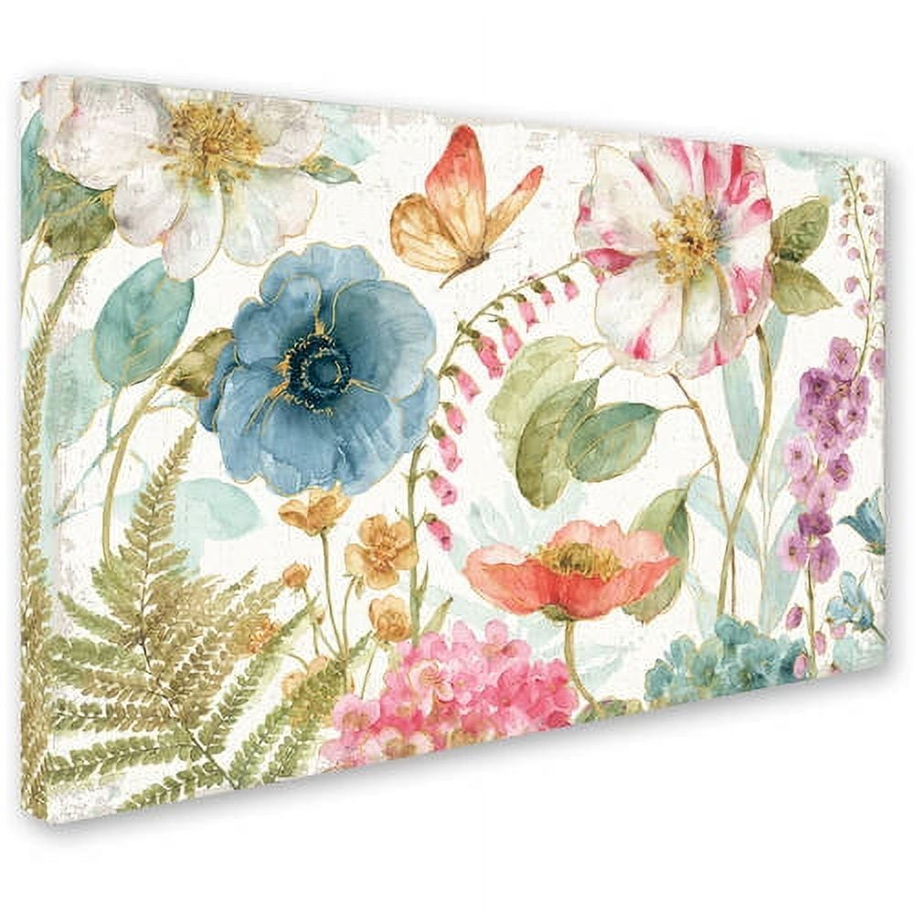 Trademark Fine Art "Rainbow Seeds Flowers I on Wood" Canvas Art by Lisa Audit