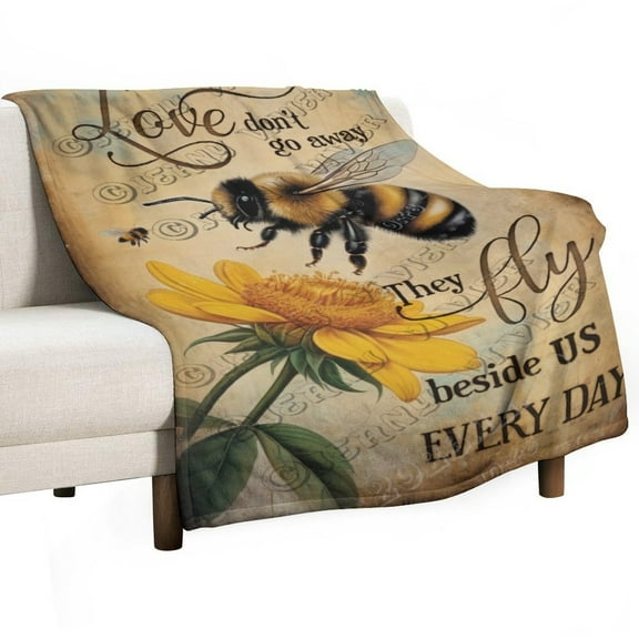 Bee Blanket Bed Vintage Blanket Throw Blanket Lightweight Cozy Plush Blanket for Bedroom Living Rooms Sofa Couch Gifts for Kids Adults All Season 30"x40"