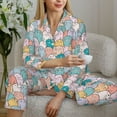 thumbnail image 6 of Pofeuu Colorful Cute Pig Print Womens Pajamas Set Long Sleeve Sleepwear Button Down Nightwear Soft Pj Lounge Sets Button Down Pajamas Women-Large, 6 of 7