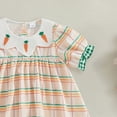 thumbnail image 4 of Toddler Baby Girl Easter Dress Kids Girls Carrot Embroidery Short Sleeve A-Line Dresses Casual Summer Clothes, 4 of 6