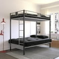 DHP Silver Screen Twin over Futon Metal Bunk Bed, Silver/Black
