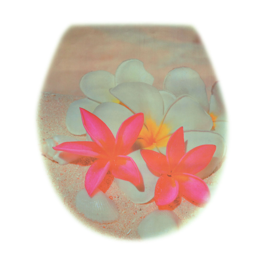 Bathroom PVC Flower Pattern Removable Water Resistance Toilet Lid Sticker