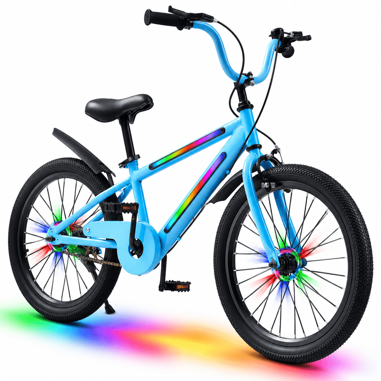 Lukstr Kids Bike for Boys, 20" Bike for Kids Ages 7-12, Bicycles with LED Light-up and Kickstand