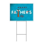 Happy Father's Day Tie (18" x 24") Yard Sign, Includes Metal Step Stake