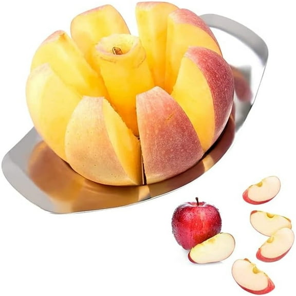 6x4.3x1In Apple Slicer Corer,QZS Stainless-Steel Apple Cutter,Large Fruit Corer for Home Use,Durable Silver Stainless Steel Slicer for Pears