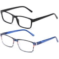 thumbnail image 2 of 2 Pack Slim Reading Glasses Light Weight Simple Rectangular Shape Fashionable Colors with Carrying Pouch, 2 of 4