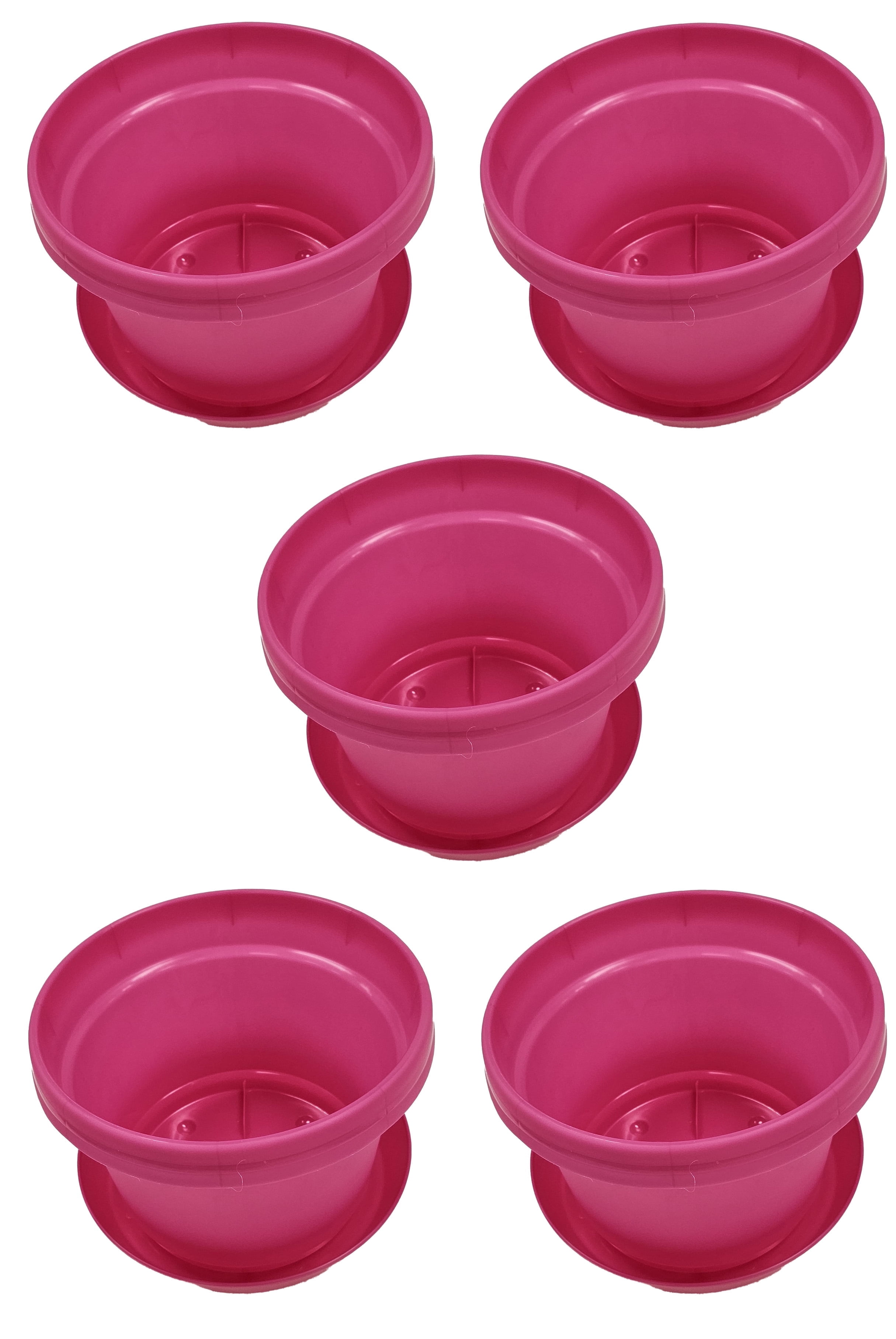 Austin Planter 12 Inch Flower Pot with Saucer Pink Colored