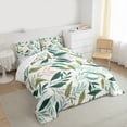 thumbnail image 4 of Manfei Cartoon Plant Leaf Full Size Comforter Sets, Green Branches Botanical Bedding Comforter Set, Teens Kids Adult Reversible Bedding Sets, Luxury Bedroom Decor, 3 Pieces, 4 of 9