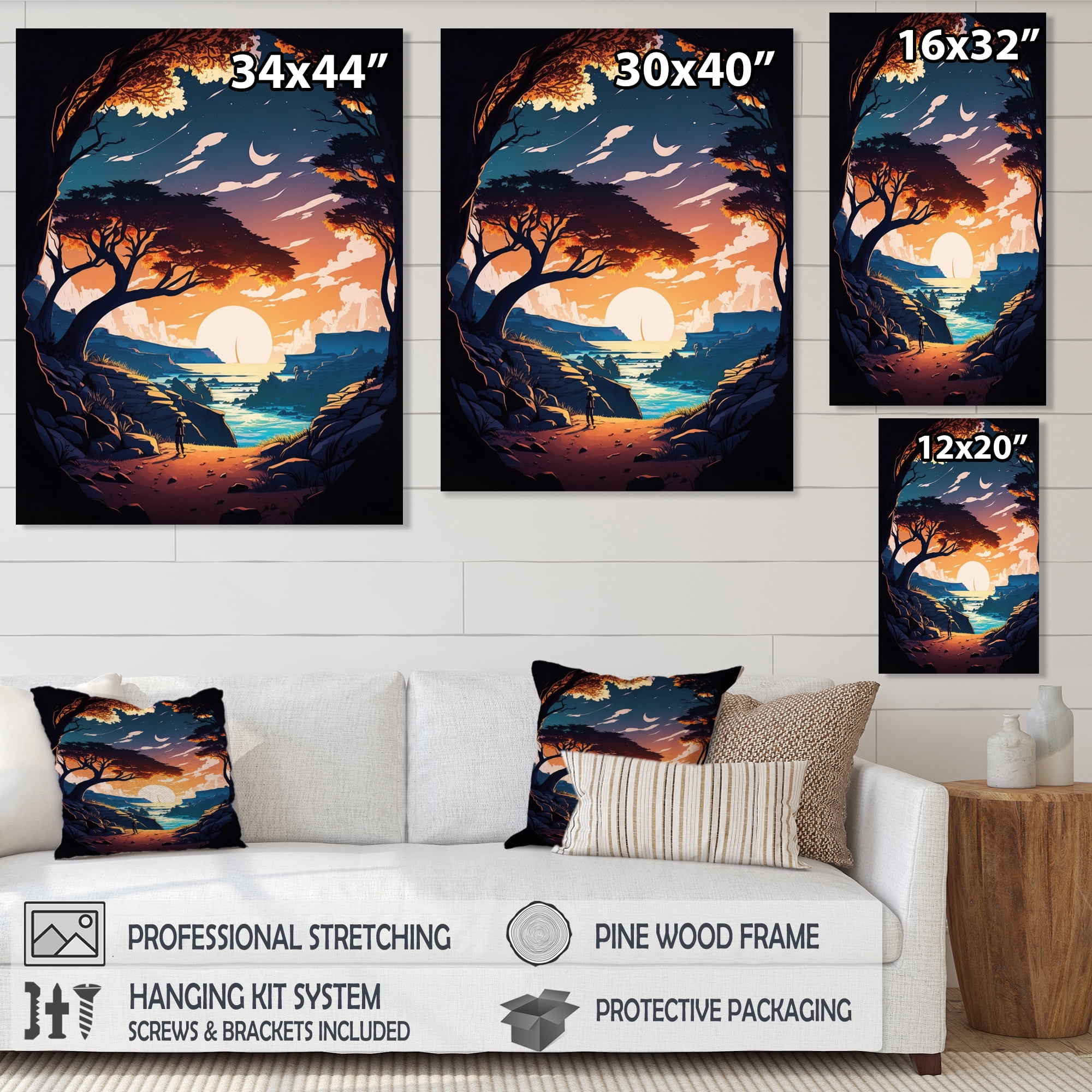 Designart Road To The Sunset III Canvas Wall Art