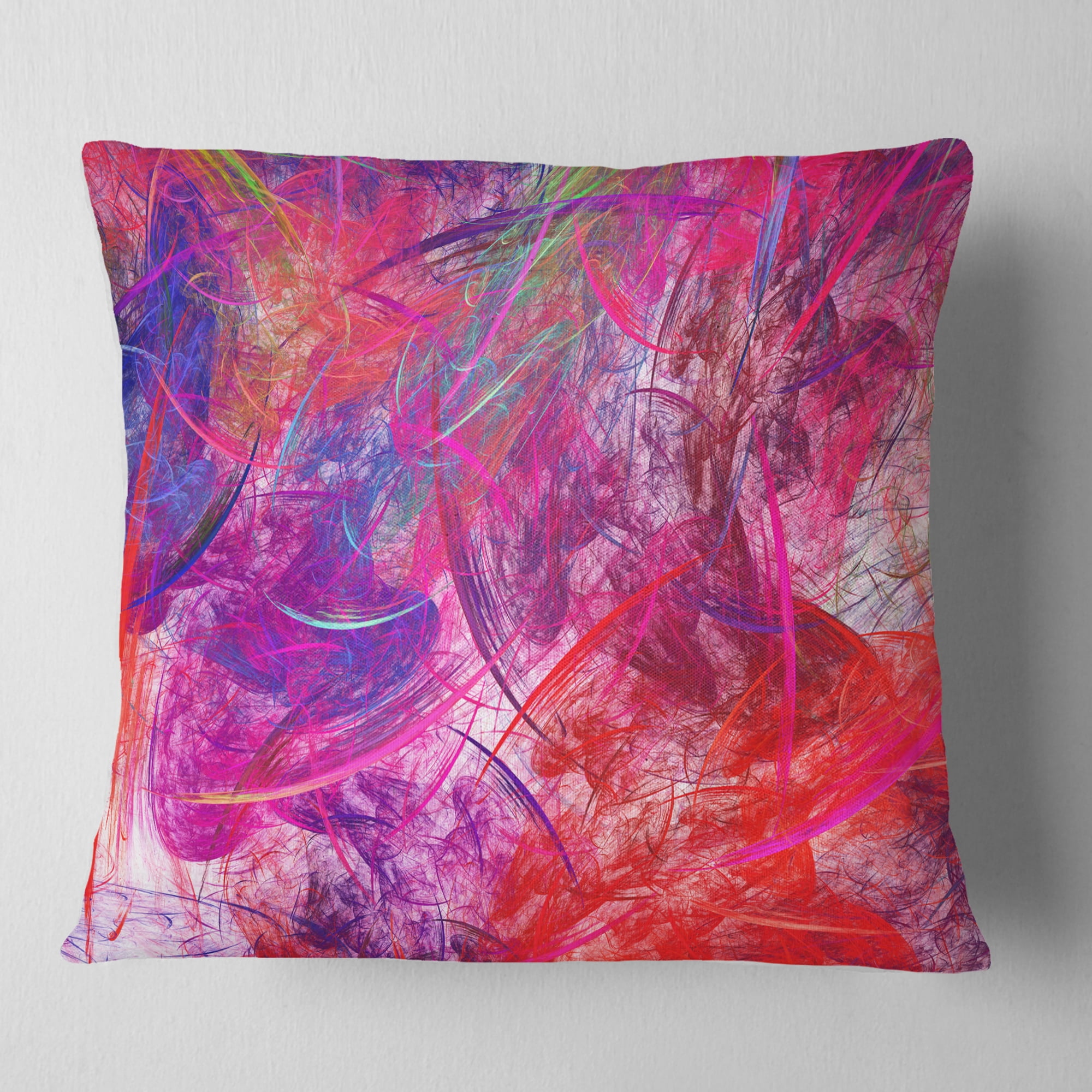 Designart Red Swirling Clouds - Abstract Throw Pillow - 18x18