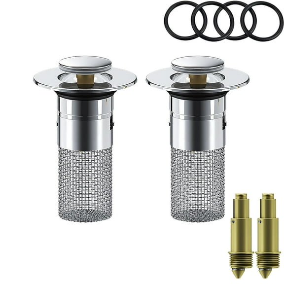 Hair Catcher Bathroom Sink Bathroom Sink Stopper Strainer With Removable Stainless Steel Filter Basket Hair Catcher-Universal Basin Sink Plug Replac