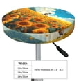 thumbnail image 4 of Round Bar Stool Seat Covers, Clear Sky Sunflower Elastic Round Chair Cover Stool Seat Slipcover Bar Stool Cushions Round Pad for 12-14 inch, 4 of 7