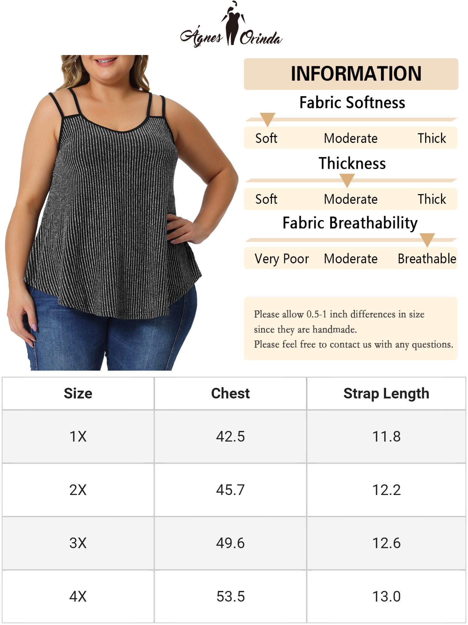 Unique Bargains Women's Plus Size Sparkle Silvery Sleeveless Spaghetti Strap Tank Tops 2X Silver