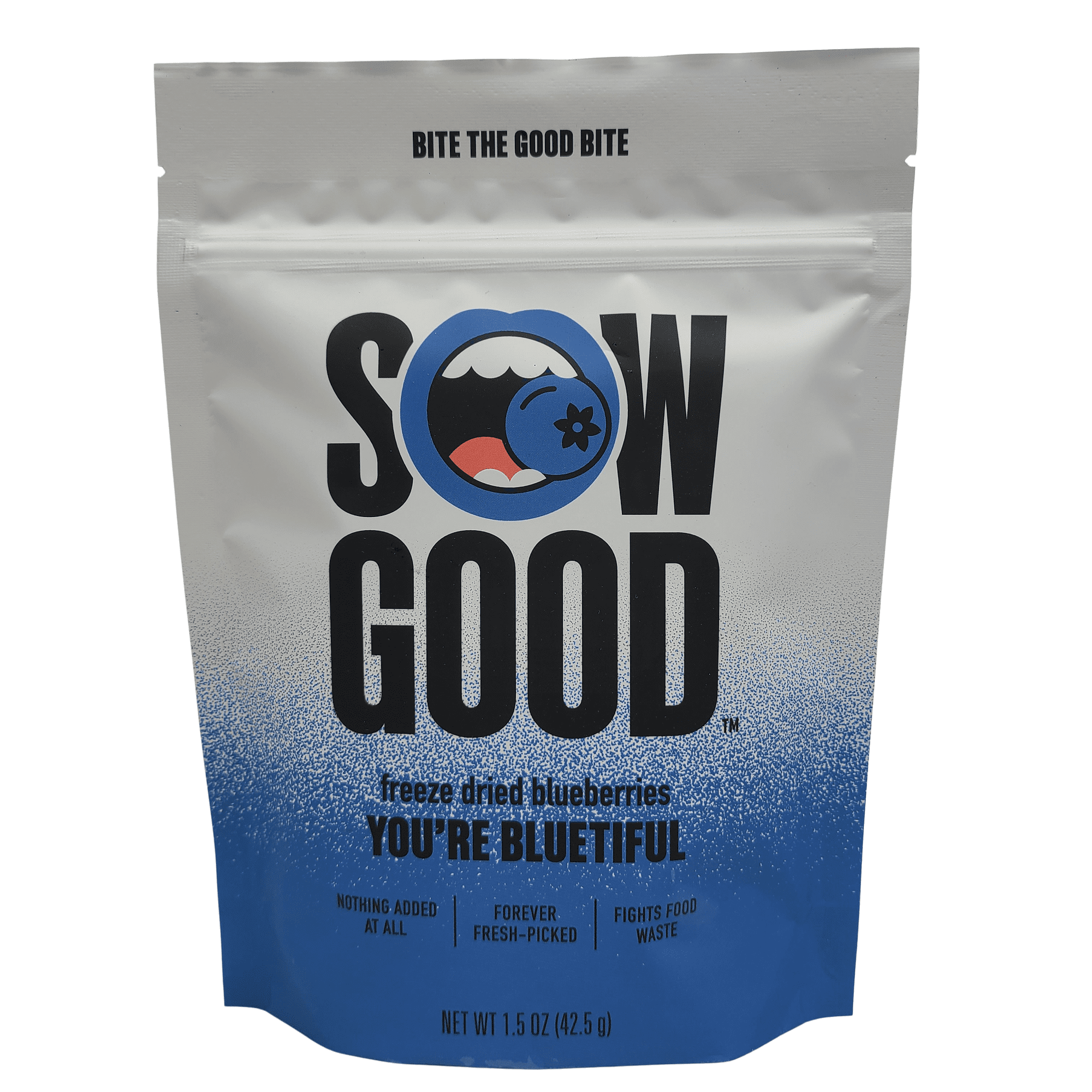 Sow Good Freeze Dried Blueberries, One 1.5 oz Bag of Freeze Dried Fruit