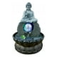 thumbnail image 4 of Fuente de agua sentada con luces LED Escritorio Meditación decoraciones circulares de flujo de agua Estatua de resina de Buda para jardín, 4 of 4