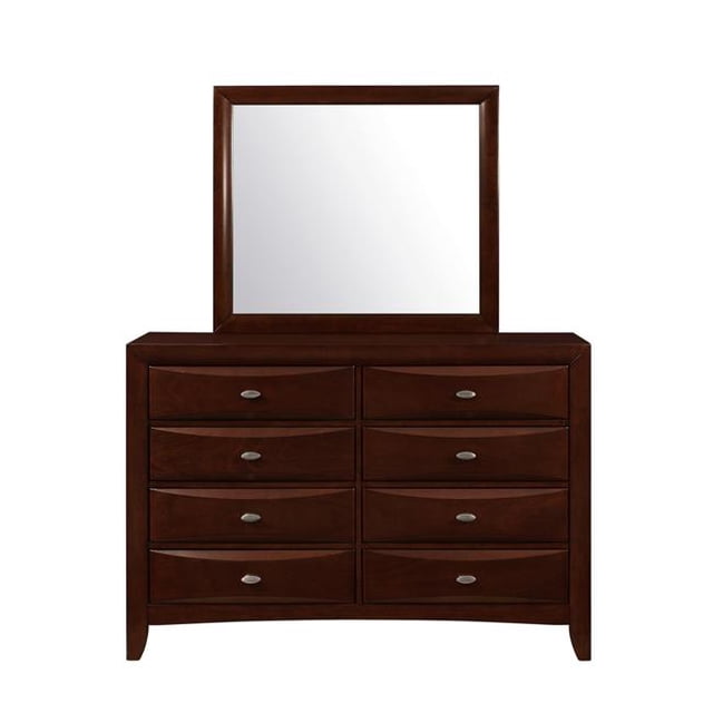 HomeRoots 384022 New Merlot Mirror with Rectangular Sleek Wood Trim
