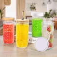 thumbnail image 7 of 2 Pcs Glass Cups Set - 24Oz Mason Jar Drinking Glasses with Bamboo Lids & Straws, 7 of 7