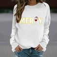 thumbnail image 5 of HOMBOM Winter Sweatshirts for Women White Crewneck Merry Casual Graphic Christmas Adults Sweatshirt Xmas, 5 of 6