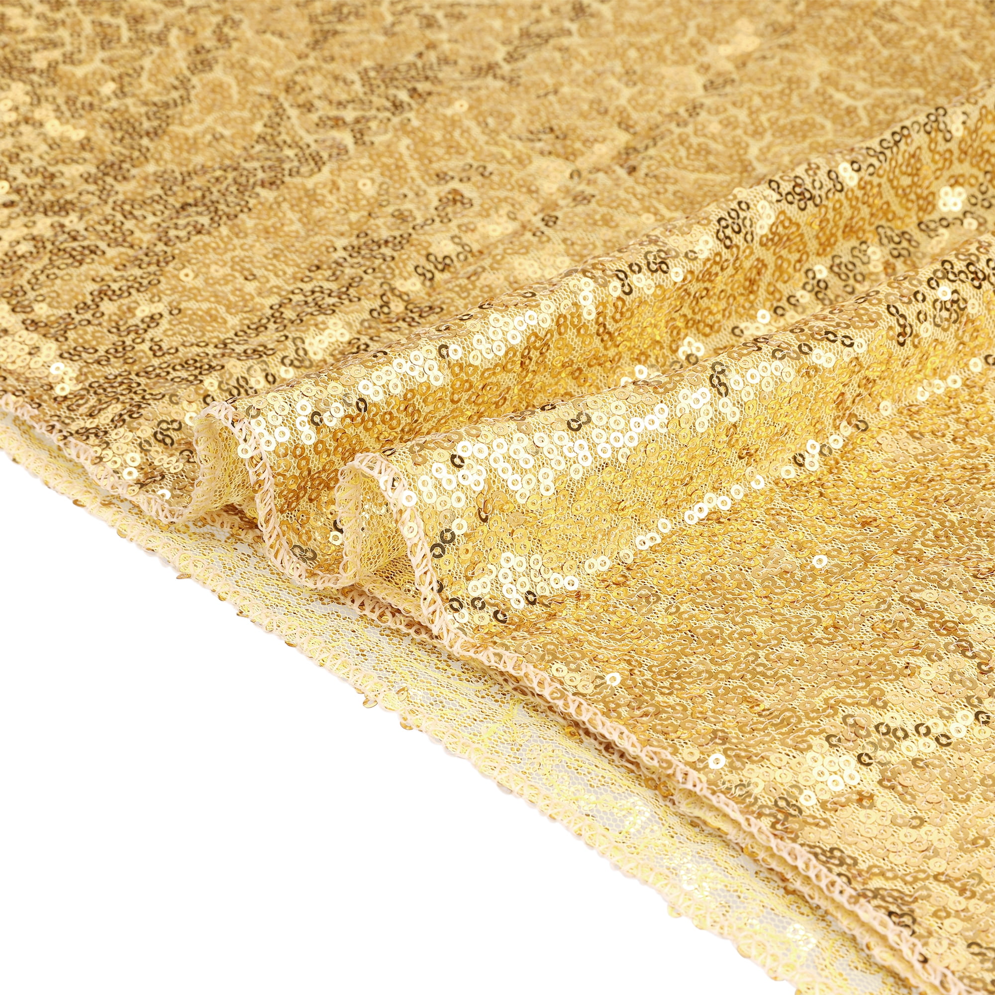 Unique Bargains Sequin Table Covers for Dining Room Parties or Dances Tablecloths Gold 47"x71"