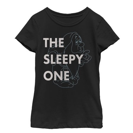 Girl s Snow White and the Seven Dwarfs Sleepy One Graphic Tee Black X Small