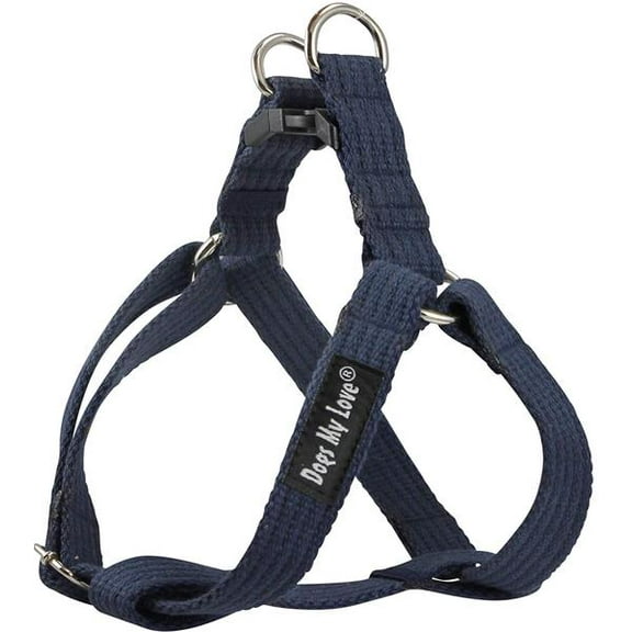 Cotton Web Adjustable Dog Step-in Harness 4 Sizes Blue (Xlarge: 21"-37" Chest; 1.2" Wide)