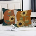 thumbnail image 5 of Boho Floral Linen Throw Pillow Covers,Set of 4 16x16 Inch,Sunflower Cushion Cases for Home Decor Living Room Car, 5 of 5