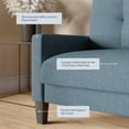 thumbnail image 3 of BELLEZE Modern Upholstered Fabric Sofa For 2-3 People, Loveseat For Living Room, Bedroom Or Office, Versatile Furniture For Small Spaces - Harper (Blue), 3 of 6
