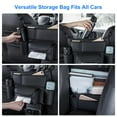 thumbnail image 6 of 2/1pcs Car Front Seat Organizer, PU Leather Car Storage Bag Cup Holder, 7 Pockets, Black, 6 of 8