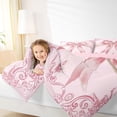 thumbnail image 5 of Feelyou Pink Princess Bowknot Bedding Comforter Set, Bohemian Damask Flower Twin Comforter Sets, Western Fashion Bow Reversible Bedding Set, Super Cozy Room Decor, 2-Piece, 5 of 9