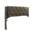 thumbnail image 2 of Benjara BM228551 Wooden Bed with Button Tufted Upholstered Headboard, Gray & Brown - Queen Size, 2 of 5