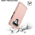thumbnail image 4 of Xpression Case for Apple iPhone 13 (6.1") Armor Brushed Texture Rugged Carbon Fiber Design Shockproof Dual Layers PC + TPU Protective Phone Cover [Rose Gold], 4 of 7