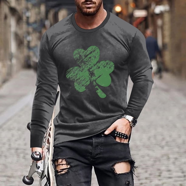 Blusas y camisas de manga larga y cuello redondo para hombre, camisetas casuales con estampado de moda y cuello redondo, blusas de licra de manga corta para hombre.