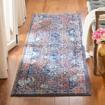 SAFAVIEH Bristol Felicity Oriental Polyester Runner Rug, Dark Gray/Blue, 2'3" x 8'